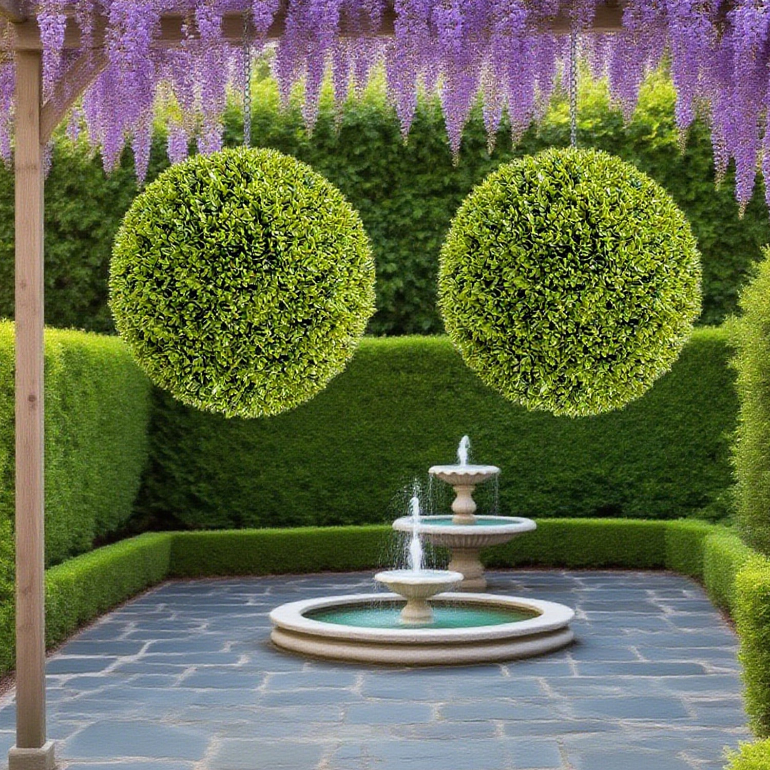 Bonsai Garden Backyard - 2pcs/4pcs Artificial Plant Topiary Ball, Hangable