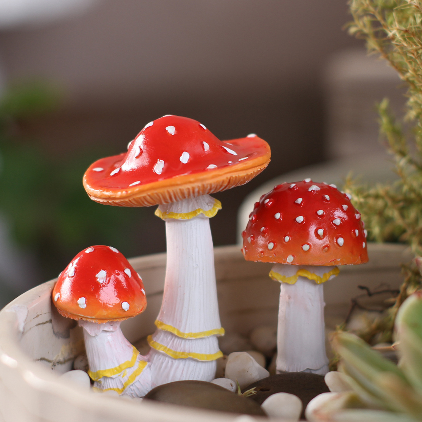Bonsai Garden Backyard - 2PCS Mushroom Garden Stakes Resin DIY