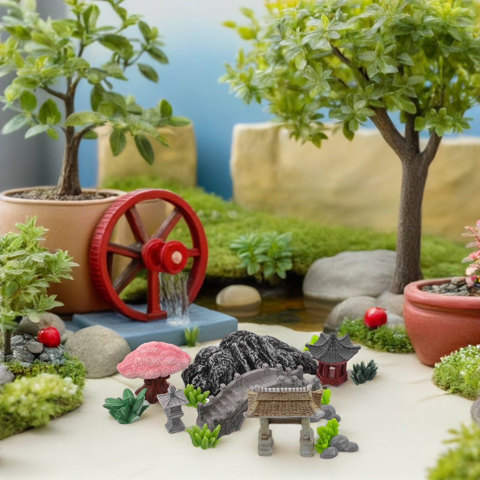 1Set Miniature Zen Garden Brid - Bonsai Zen Garden Set ulasan dan harga