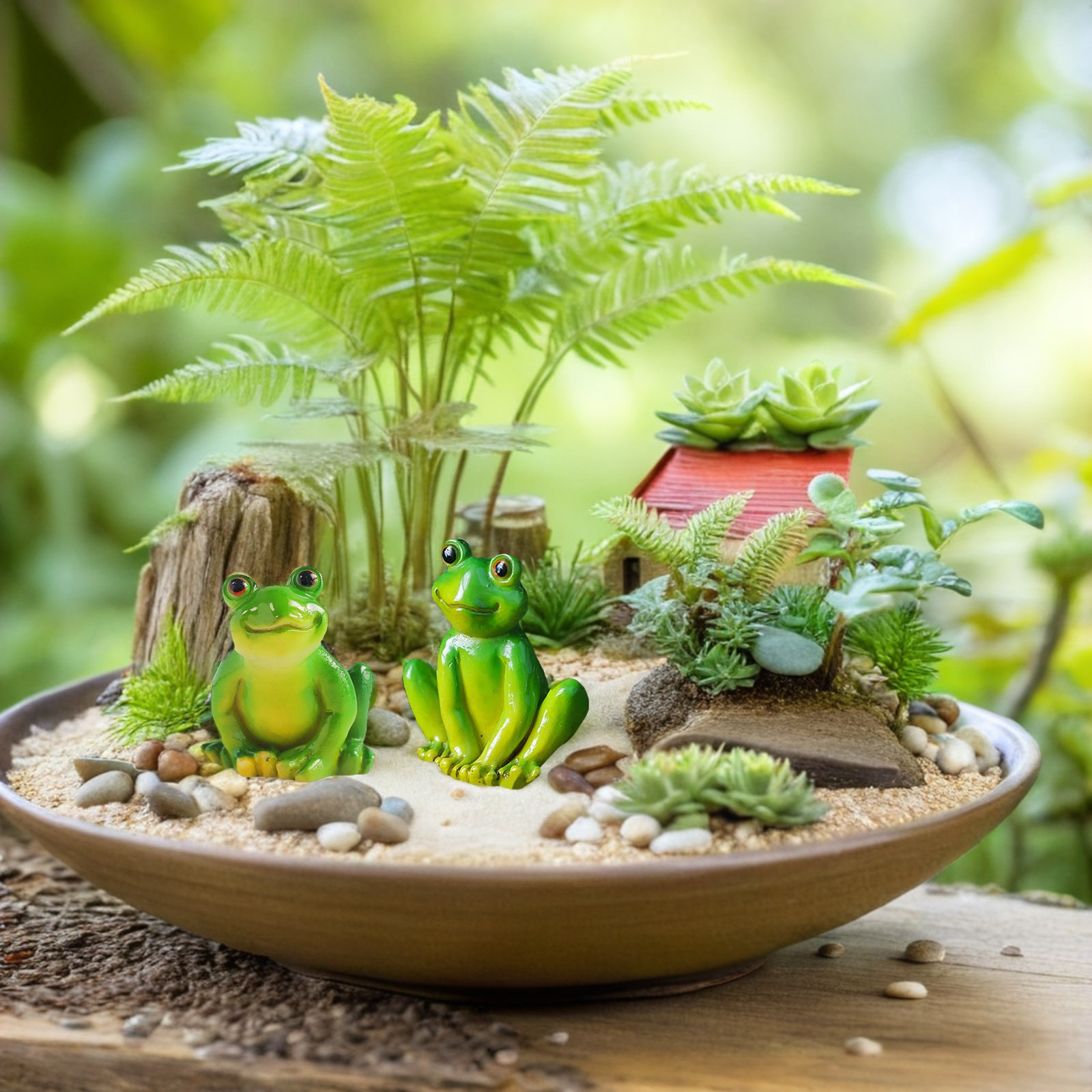 4Pcs Resin Mini Frogs Garden O - Bonsai Garden Backyard ulasan dan harga