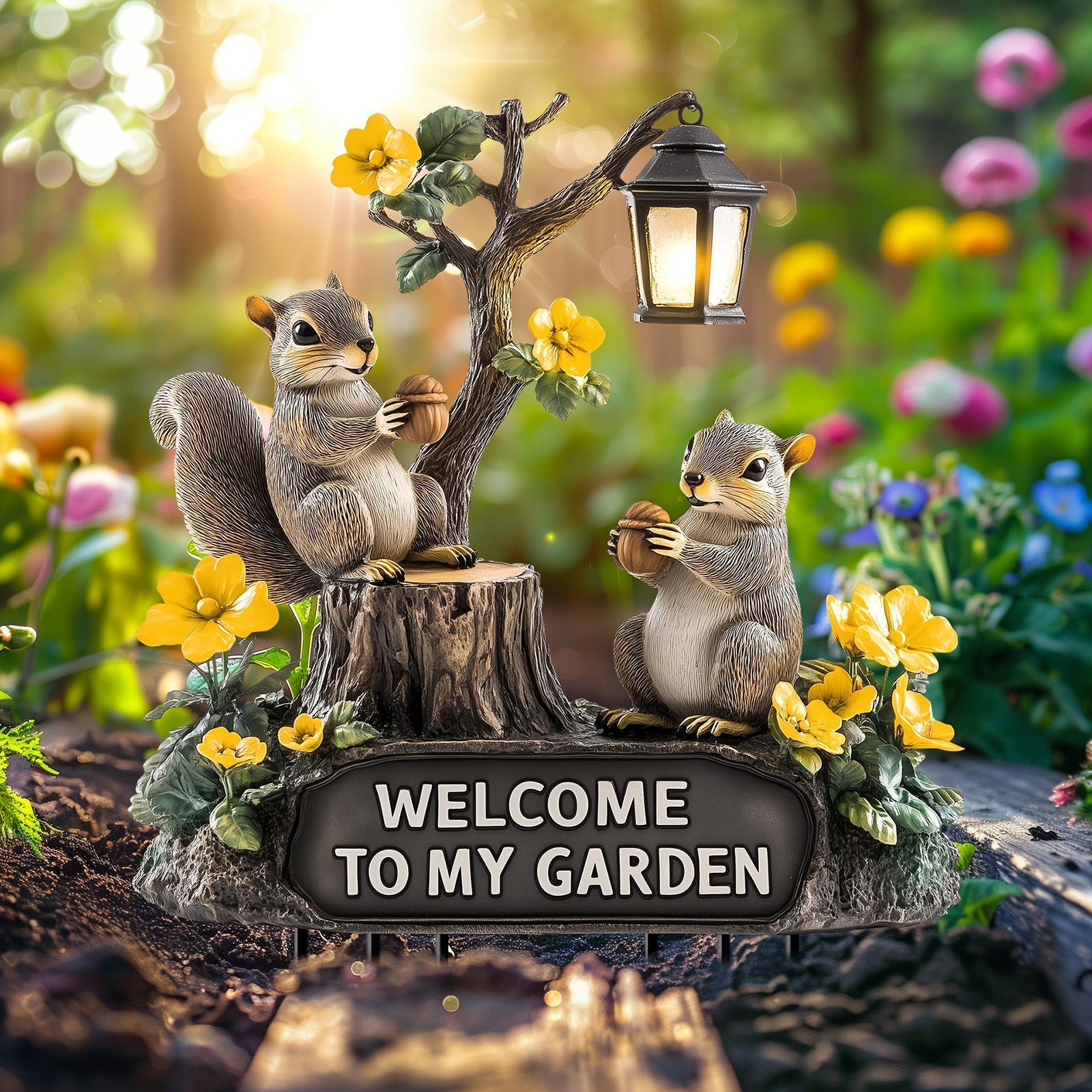 Squirrel Decorative Garden Sta - Bonsai Garden Backyard ulasan dan harga