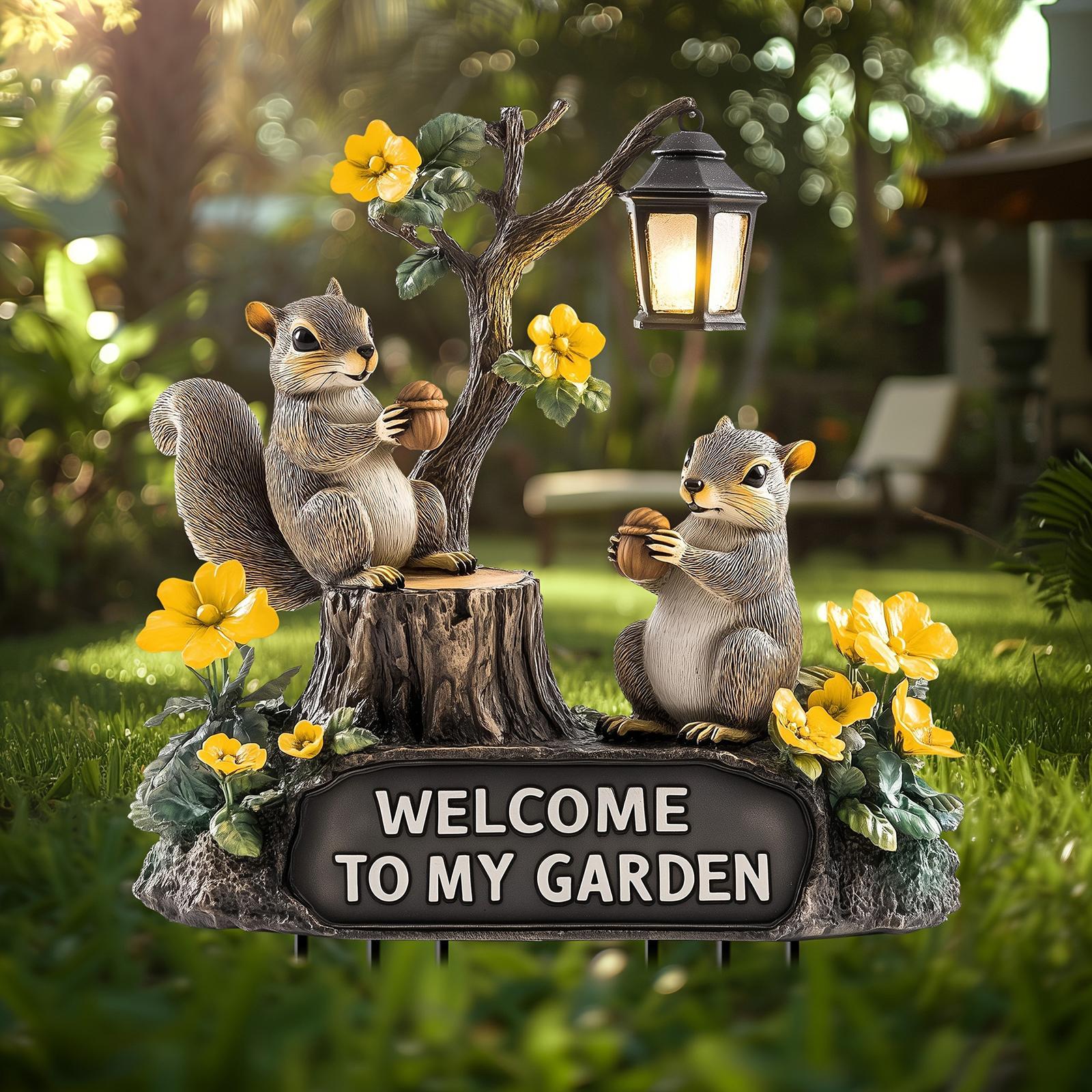 Squirrel Decorative Garden Sta - Bonsai Garden Backyard ulasan dan harga